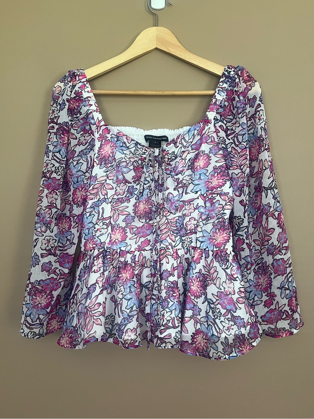 {French Connection} Fotini Hallie Floral Peplum Blouse - Womens Small